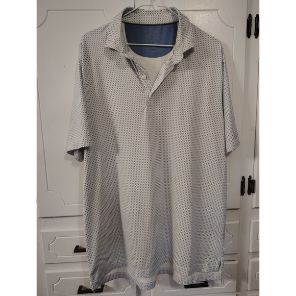 Johnnie O Polo Shirt Mens Large Blue Performance Golf Stretch UPF50 - Picture 1 of 8